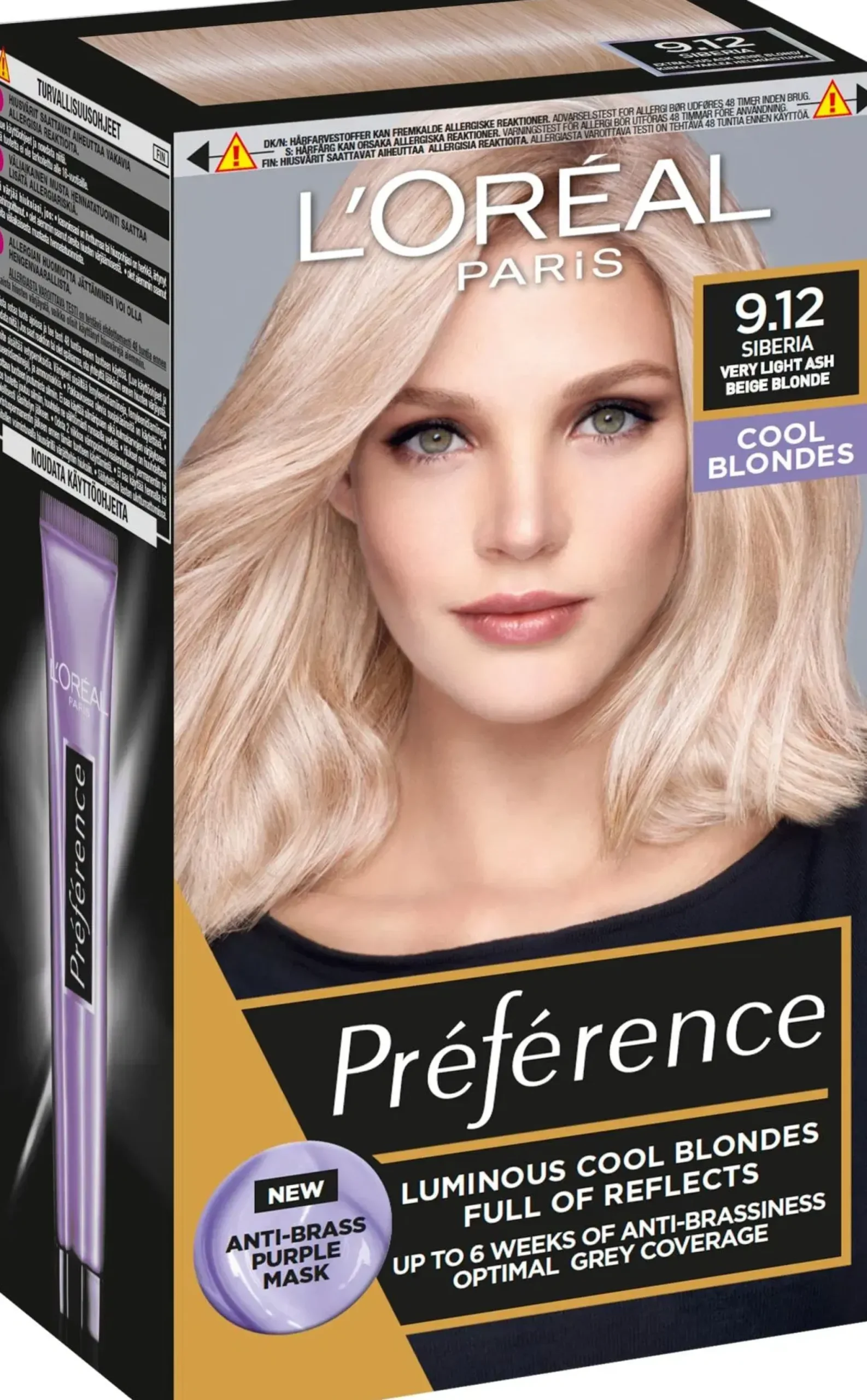 L'Oréal Paris Hiusvärit<Preference 9.12 Siberia vaalea helmiäistuhka kestoväri 1kpl