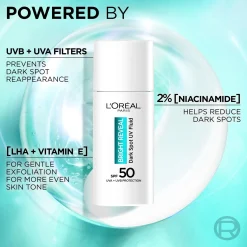 L'Oréal Paris Kasvojenhoito<Bright Reveal Niacinamide Dark Spot UV Lotion SK 50+ päivävoide 50ml