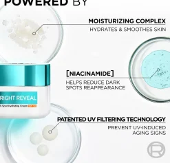 L'Oréal Paris Kasvojenhoito<Bright Reveal Niacinamide Dark Spot Hydrating Cream SK 50 päivävoide 50ml
