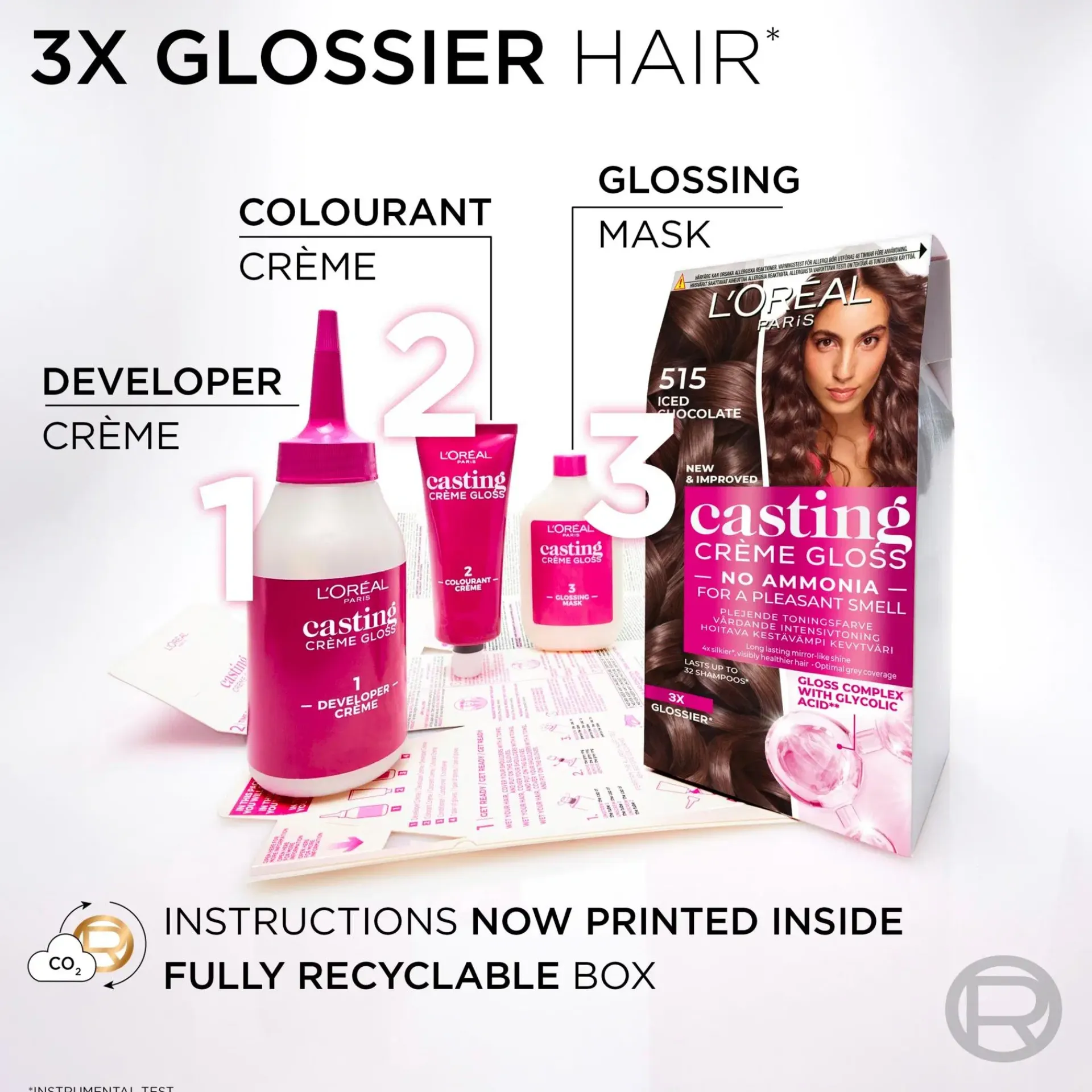 L'Oréal Paris Hiusvärit<Casting Crème Gloss 515 Iced Chocolate Vaaleanruskea Tuhka Mahonki kevytväri 1kpl