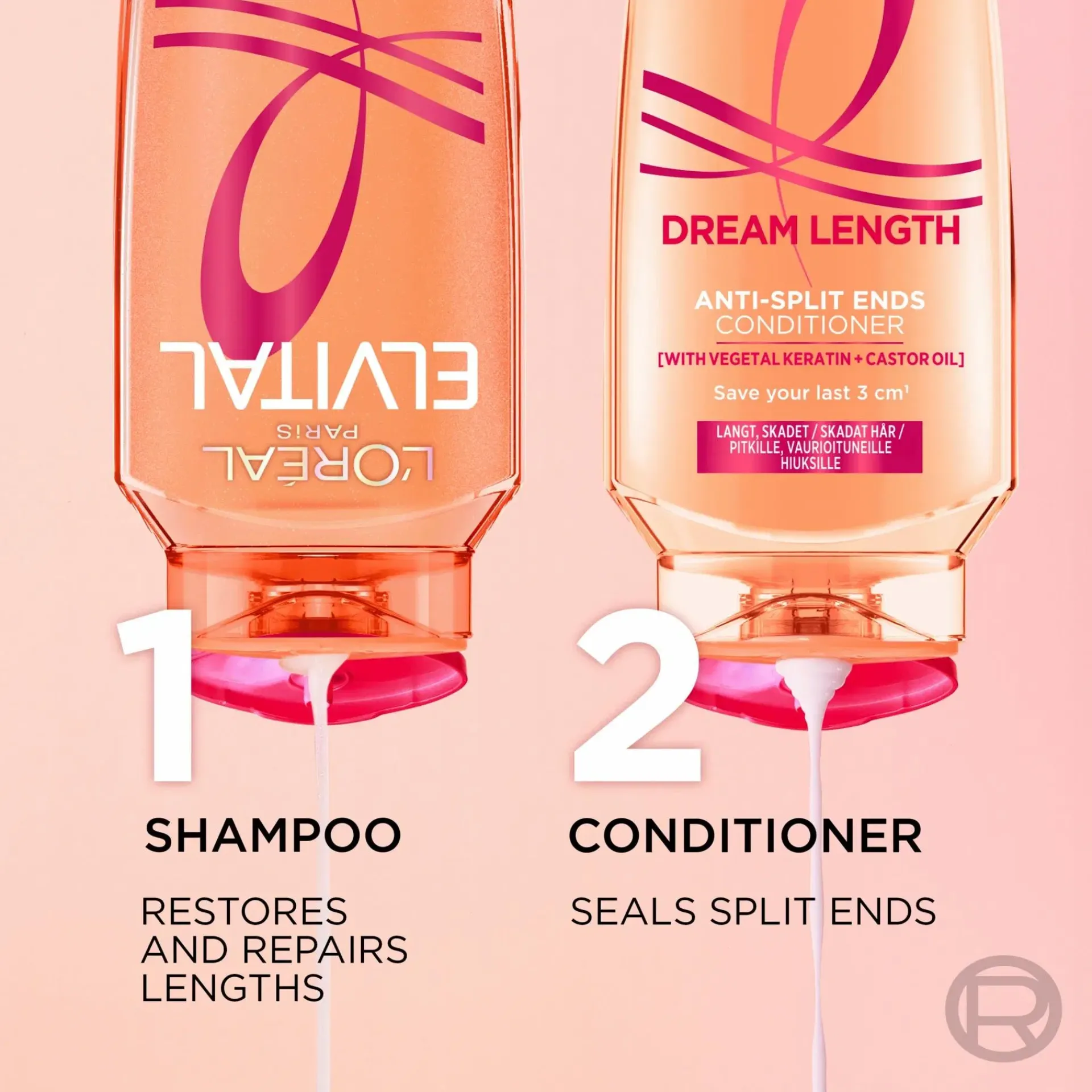 L'Oréal Paris Hiustenhoito<Elvital Dream Length HairDetangler hoitoaine pitkille, vaurioituneille hiuksille 200ml
