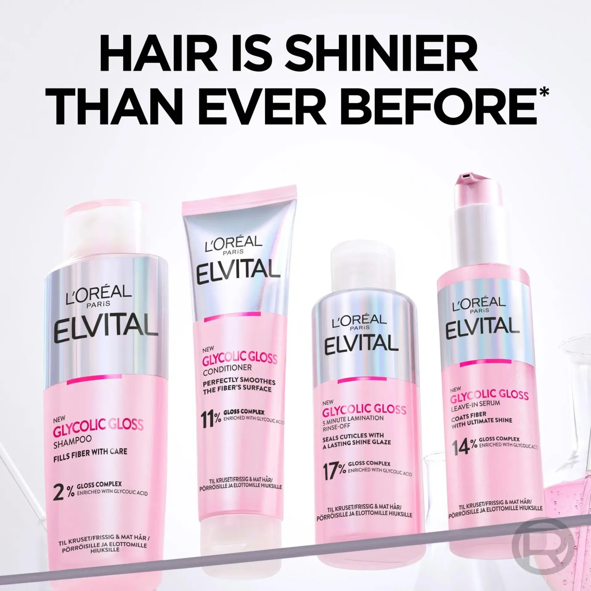 L'Oréal Paris Hiustenhoito<Elvital Glycolic Gloss hiuksiin jätettävä seerumi kiillottomille hiuksille 150ml