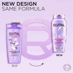 L'Oréal Paris Shampoot<Elvital Hyaluron Plump shampoo kosteutta kaipaaville hiuksille 250ml
