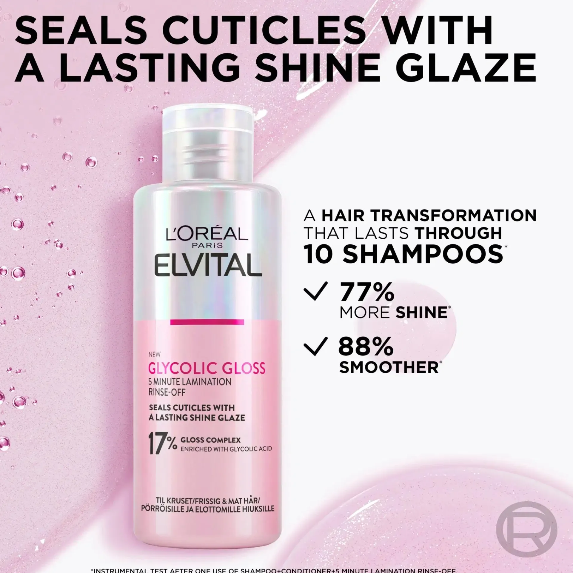L'Oréal Paris Hiustenhoito<Elvital 200ml Glycolic Gloss huuhdeltava käsittely kiillottomille hiuksille 200ml