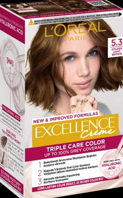 L'Oréal Paris Hiusvärit<Excellence Creme 5.3 Golden Light Brown Kullanruskea kestoväri 1kpl