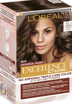 L'Oréal Paris Hiusvärit<Excellence Creme Universal Nudes 5U Universal Light Brown kestoväri ilman ammoniakkia 1kpl