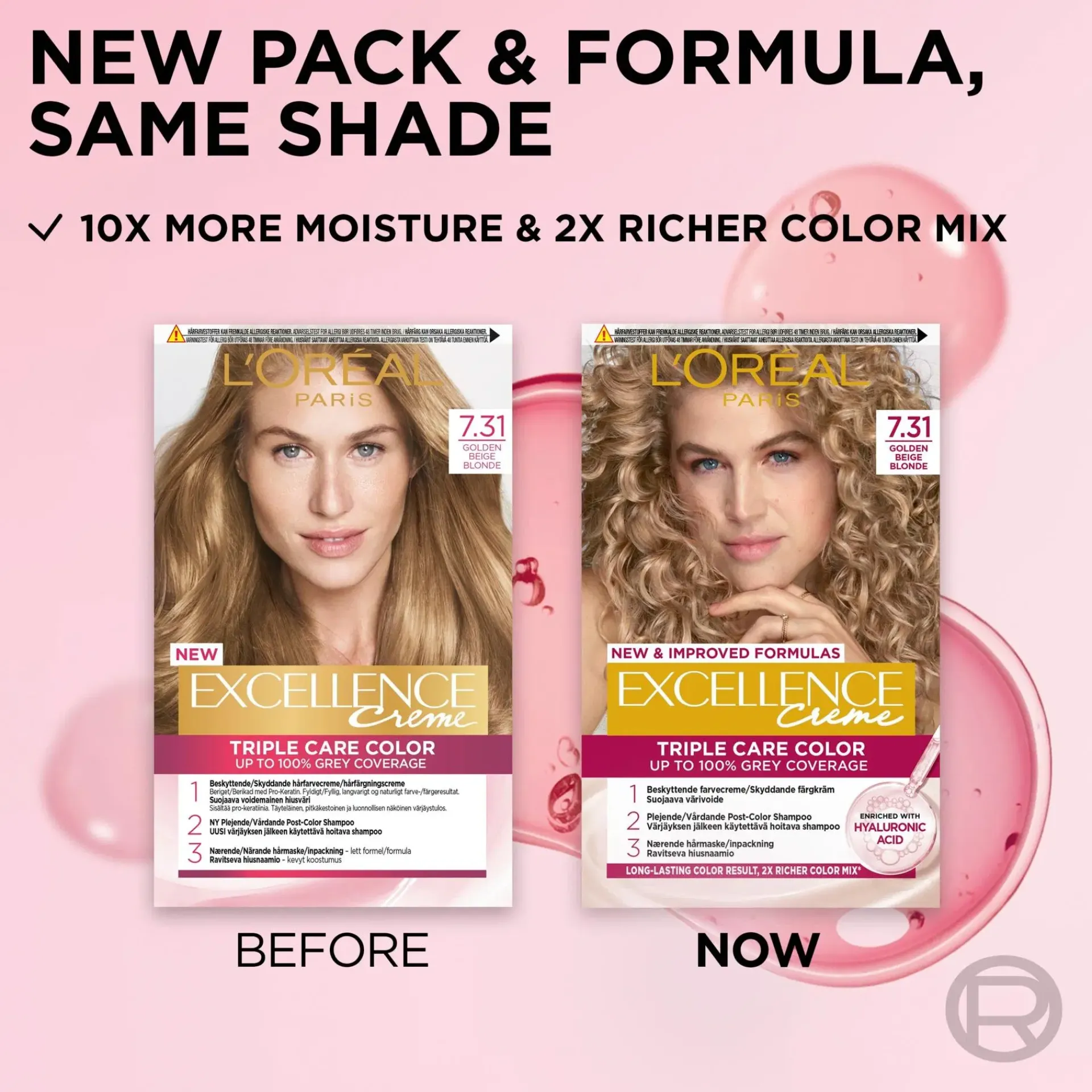 L'Oréal Paris Hiusvärit<Excellence Creme 7.31 Golden Beige Blonde Tummanvaalea kultatuhka kestoväri 1 kpl