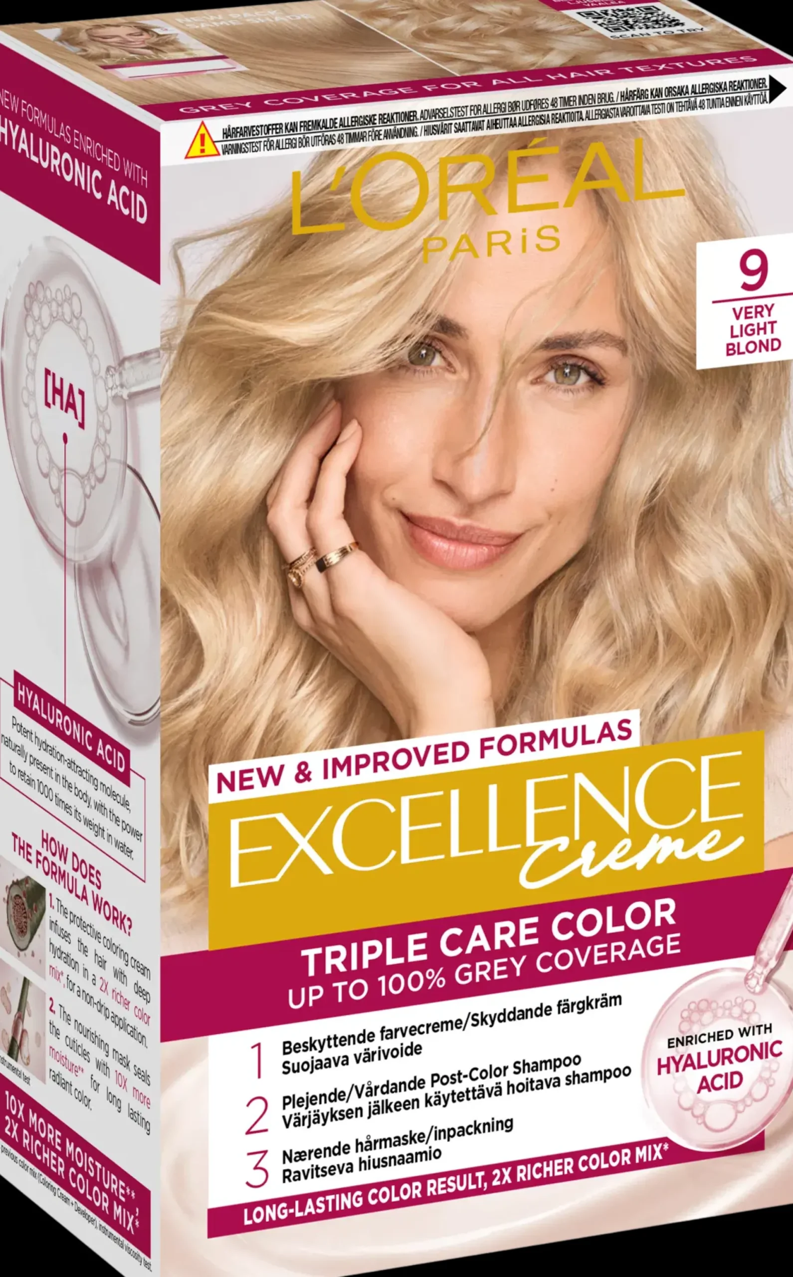 L'Oréal Paris Hiusvärit<Excellence Creme 9 Very Light Blonde Vaalea kestoväri 1kpl