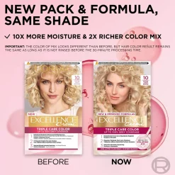 L'Oréal Paris Hiusvärit<Excellence Creme 10 Extra Light Blonde Kirkas Vaalea kestoväri 1kpl