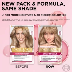 L'Oréal Paris Hiusvärit<Excellence Creme 8.1 Light Ash Blonde Keskivaalea Tuhka kestoväri 1kpl