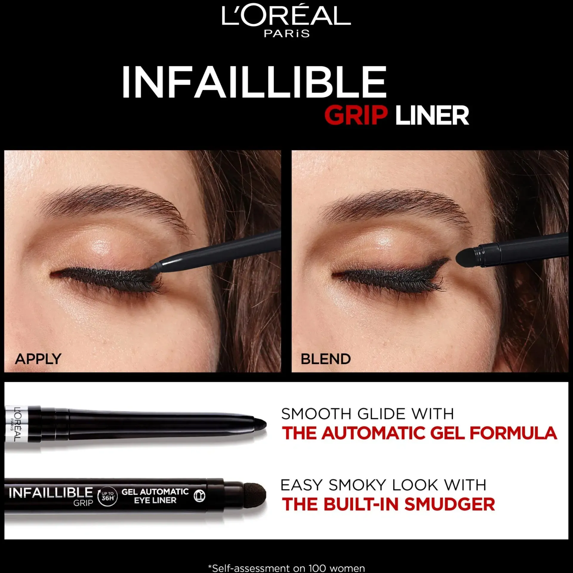 L'Oréal Paris Silmämeikit<Infaillible Grip 36H Gel Automatic Eyeliner silmänrajausväri 0,3 g