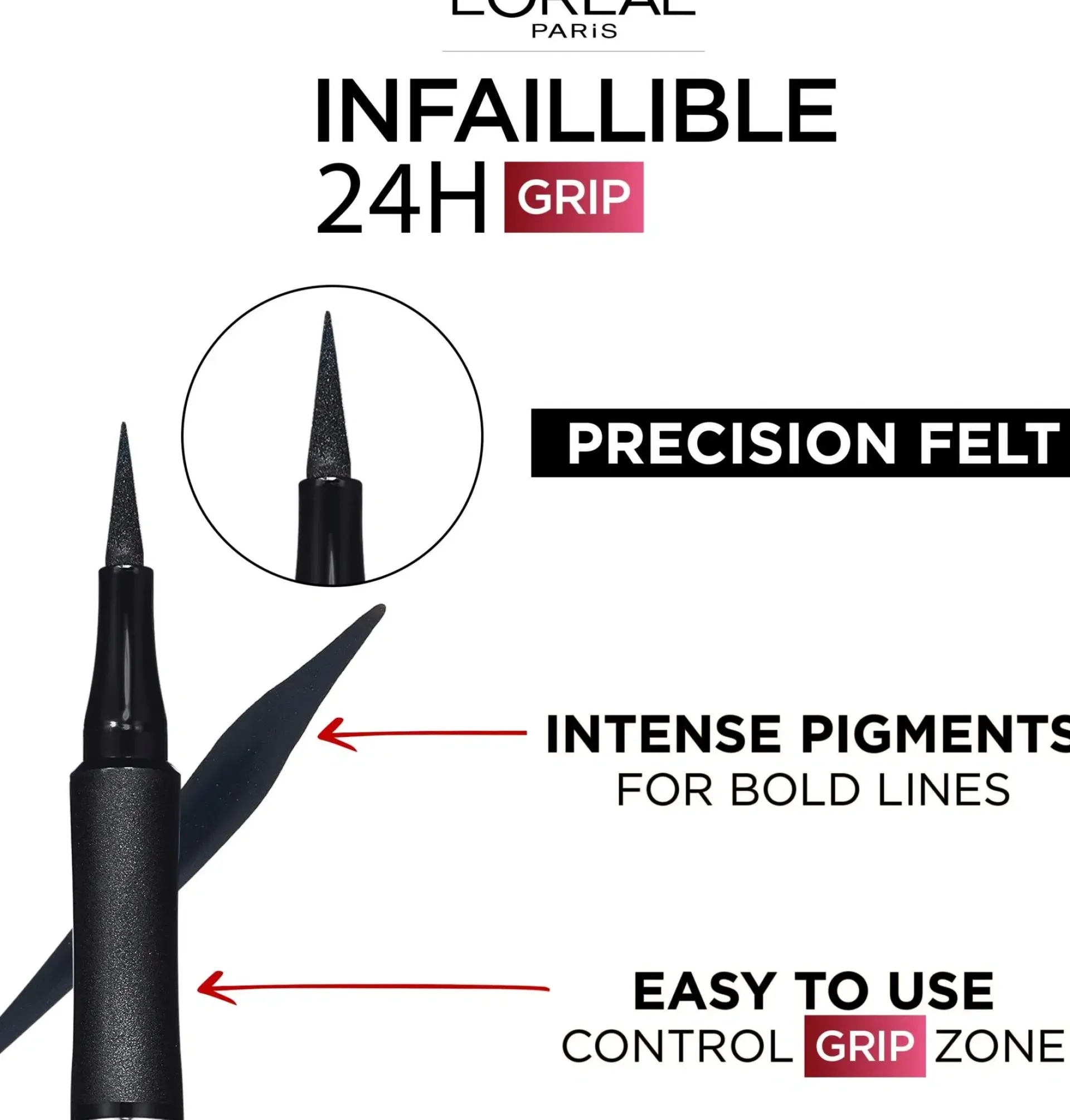 L'Oréal Paris Silmämeikit<Infaillible Grip 24H Precision Felt eyeliner nestemäinen silmänrajausväri Brown