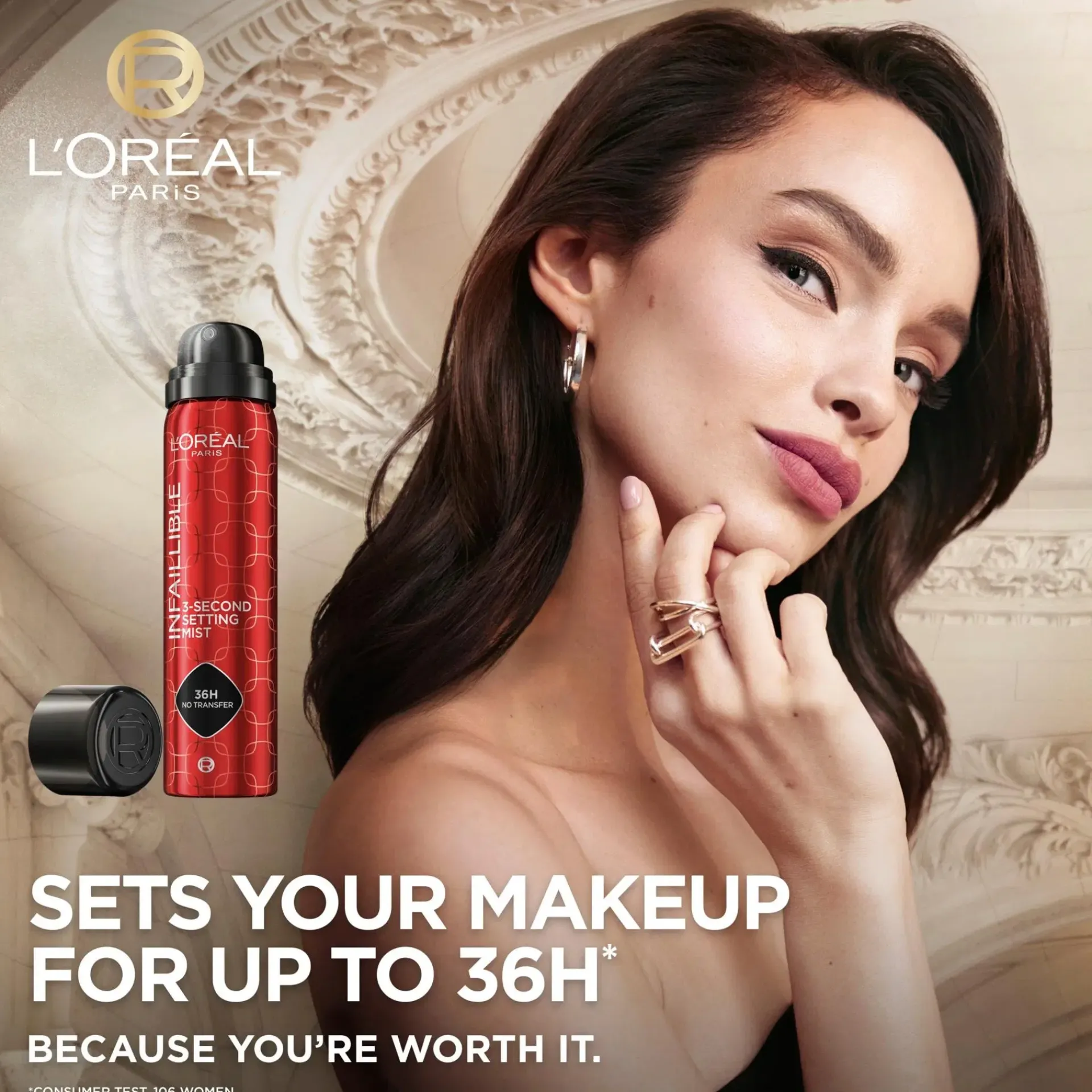 L'Oréal Paris Kasvomeikit<Infaillible 3-Second Setting Mist meikinkiinnityssuihke 75ml