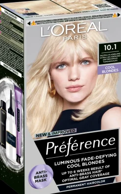 L'Oréal Paris Hiusvärit<Préférence 10.1 Helsinki Extra Light Ash Blonde Erittäin kirkas tuhkanvaalea kestoväri 1kpl