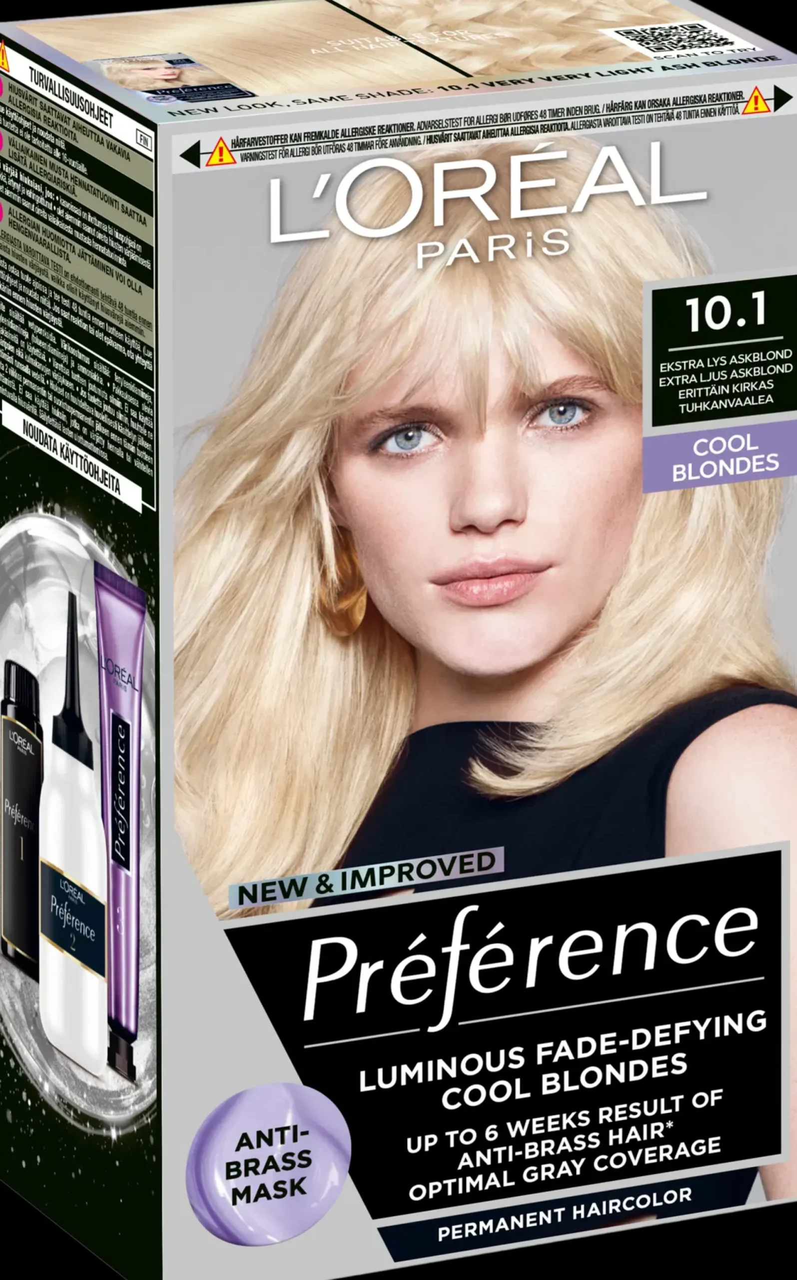 L'Oréal Paris Hiusvärit<Préférence 10.1 Helsinki Extra Light Ash Blonde Erittäin kirkas tuhkanvaalea kestoväri 1kpl
