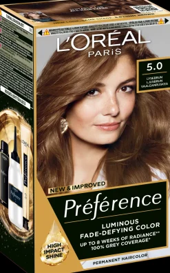 L'Oréal Paris Hiusvärit<Préférence 5.0 Rome Light Brown Vaalenaruskea kestoväri 1kpl