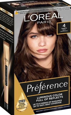 L'Oréal Paris Hiusvärit<Préférence 4 Tahiti Natural Brown Keskiruskea kestoväri 1kpl