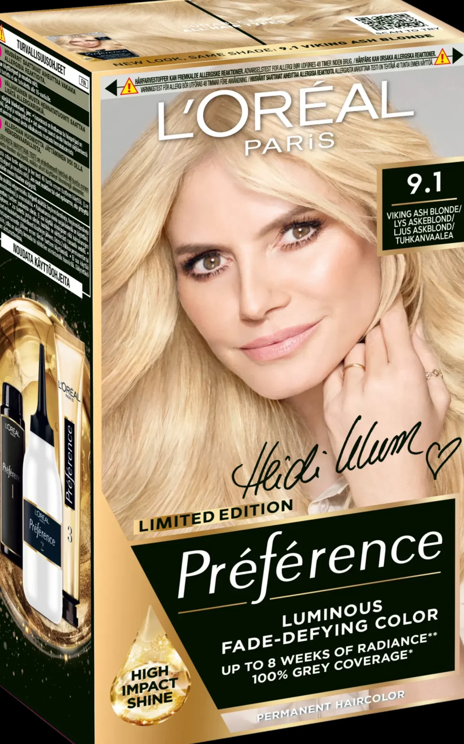 L'Oréal Paris Hiusvärit<Préférence Kestoväri Hiuksille normaaleille hiuksille 9.1 Viking Ash Blonde 1 pc