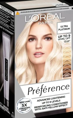 L'Oréal Paris Hiusvärit<Préférence Le Blonding Ultra Platinum 9 asteen ultravoimakas vaalennus 1kpl