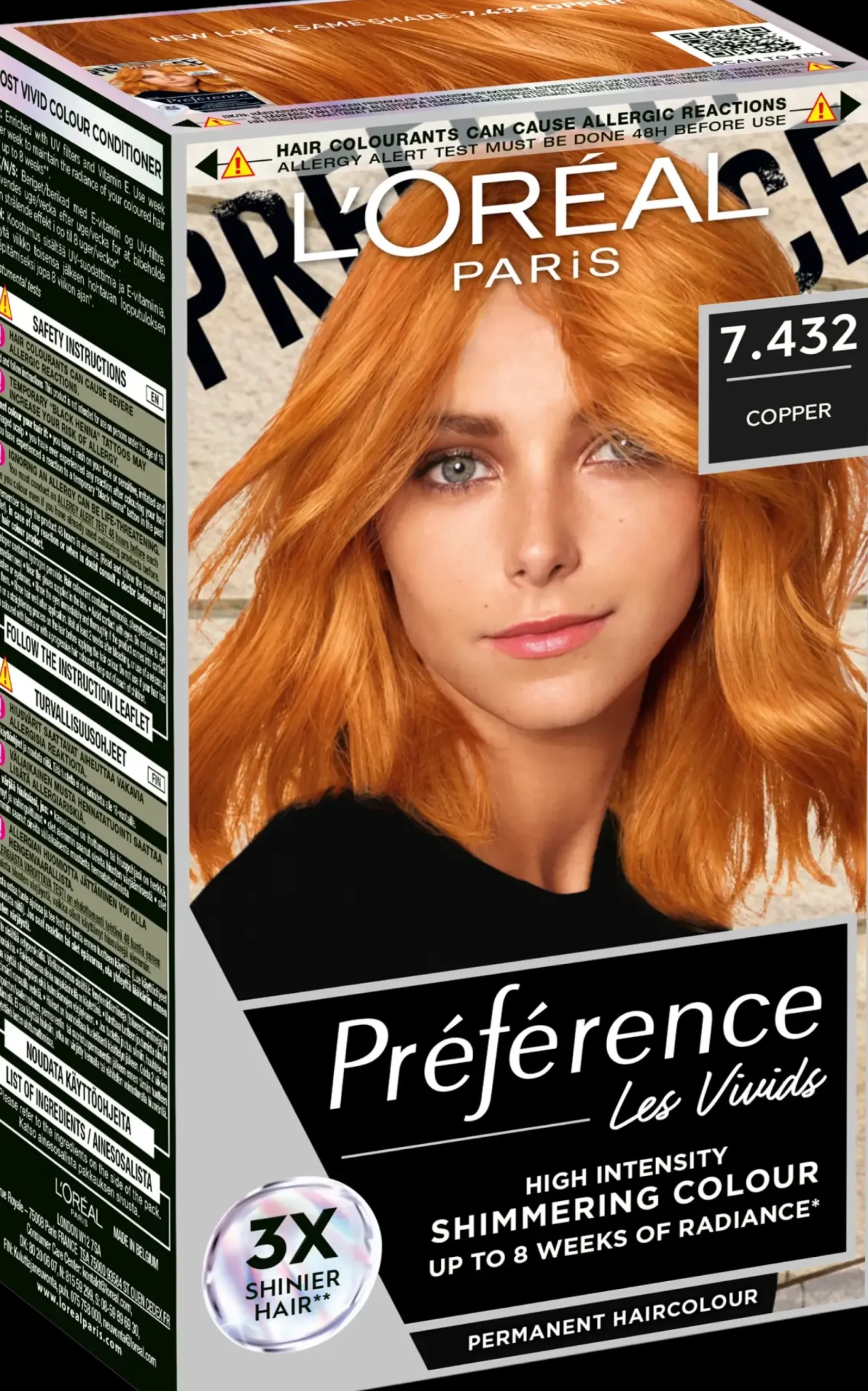 L'Oréal Paris Hiusvärit<Préférence Vivid Colours Copper intensiivinen kestoväri 1kpl