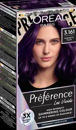 L'Oréal Paris Hiusvärit<Préférence Vivid Colours Magnetic Plum intensiivinen kestoväri 1kpl