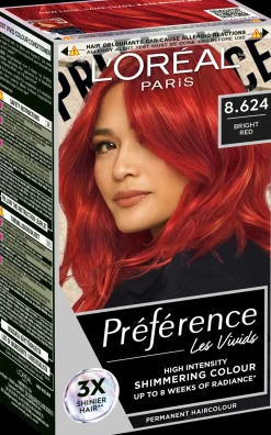 L'Oréal Paris Hiusvärit<Préférence Vivid Colours Bright Red intensiivinen kestoväri 1kpl