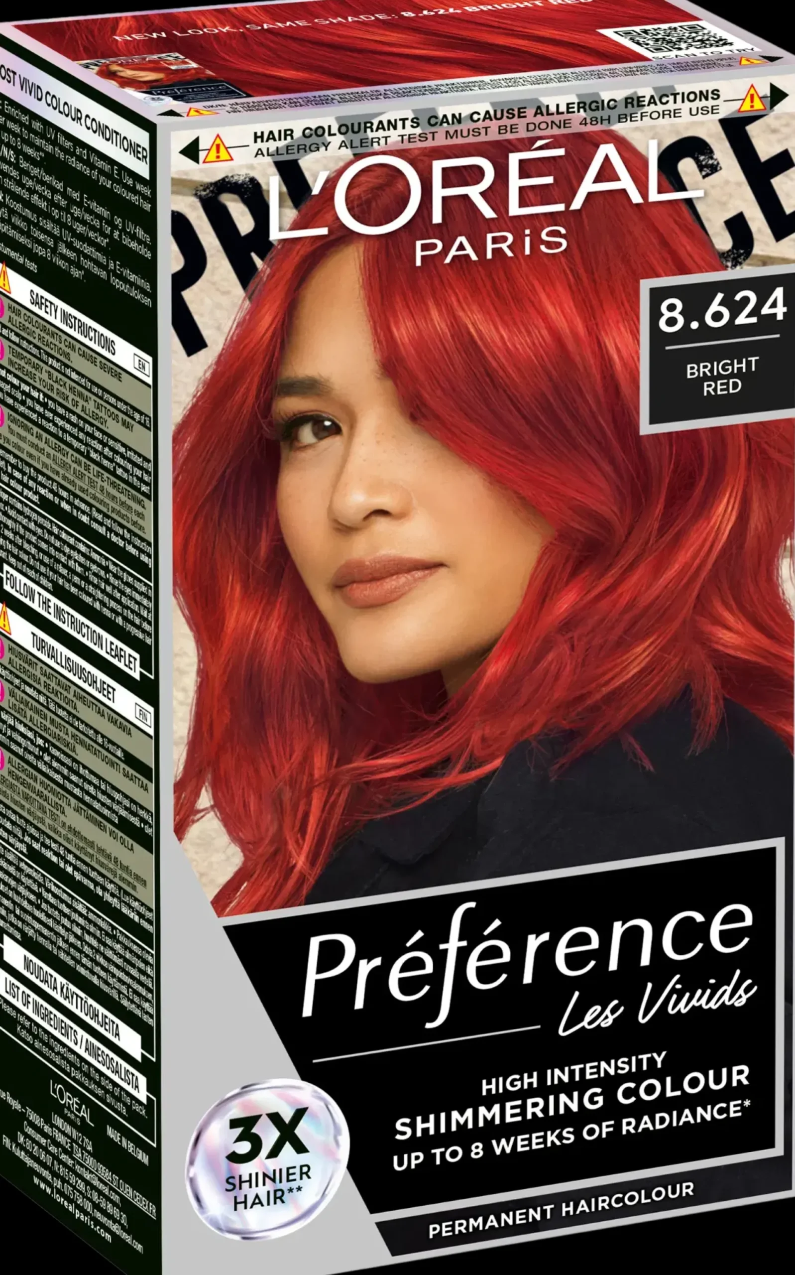 L'Oréal Paris Hiusvärit<Préférence Vivid Colours Bright Red intensiivinen kestoväri 1kpl