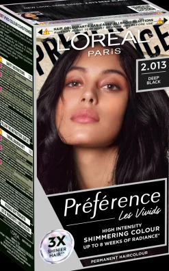 L'Oréal Paris Hiusvärit<Préférence Vivid Colours Deep Black intensiivinen kestoväri 1kpl