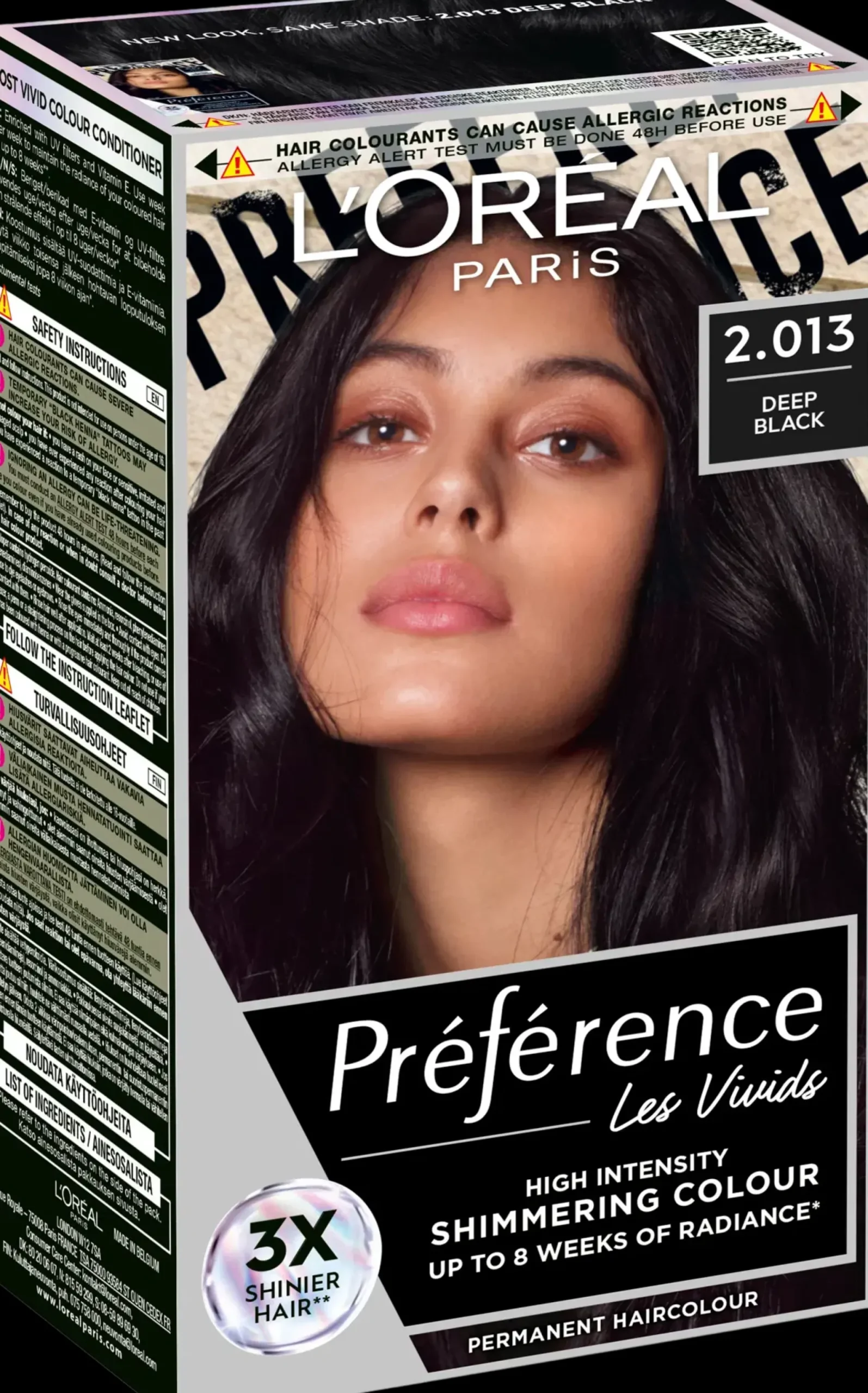 L'Oréal Paris Hiusvärit<Préférence Vivid Colours Deep Black intensiivinen kestoväri 1kpl