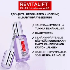 L'Oréal Paris Ihonhoidon Tehoaineet|Kasvojenhoito<Revitalift Filler 2,5% Hyaluronic Acid + Caffein Eye Serum silmänympärysalueelle 20 ml
