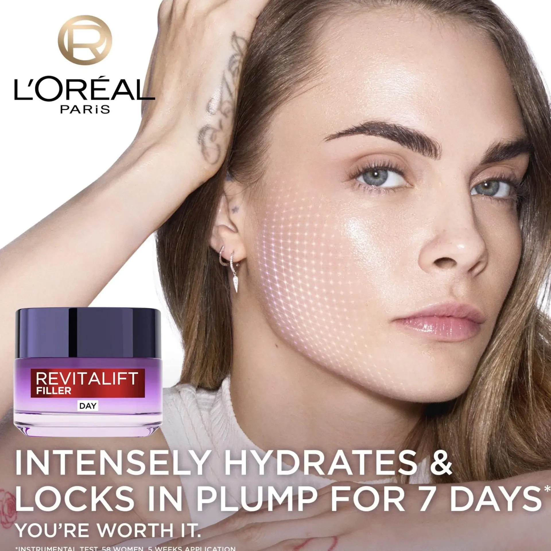 L'Oréal Paris Ihonhoidon Tehoaineet|Kasvojenhoito<Revitalift Filler anti-age -päivävoide, jolla on täyteläistävä vaikutus 50ml