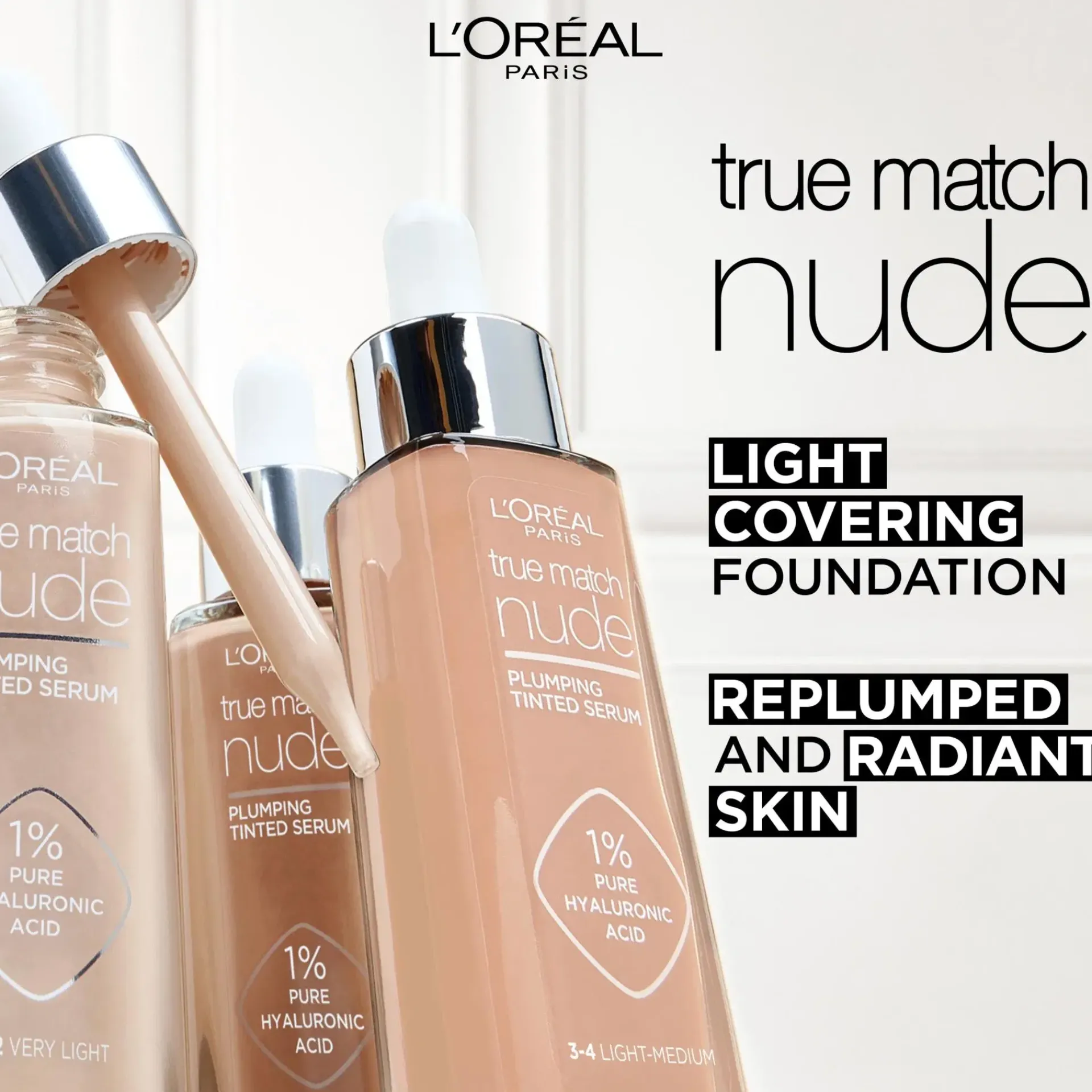 L'Oréal Paris Kasvomeikit<True Match Nude Plumping Tinted Serum Tan6-7 meikkivoide 30ml