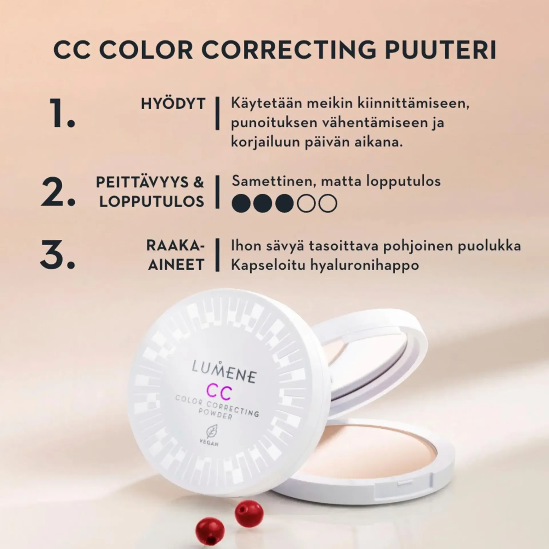 Lumene Kasvomeikit<CC Color Correcting puuteri 10 g