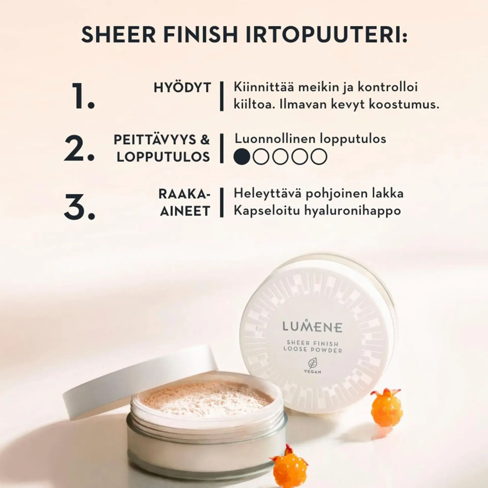 Lumene Kasvomeikit<Sheer Finish Irtopuuteri Translucent 8 g