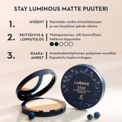 Lumene Kasvomeikit<Stay Luminous Matte puuteri 10 g