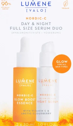 Lumene Kasvojenhoito<VALO Hyaluronitiiviste + Yöseerumi tuplapakkaus