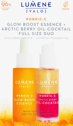 Lumene Kasvojenhoito<VALO Hyaluronitiiviste + vitamiini-tehohoito tuplapakkaus