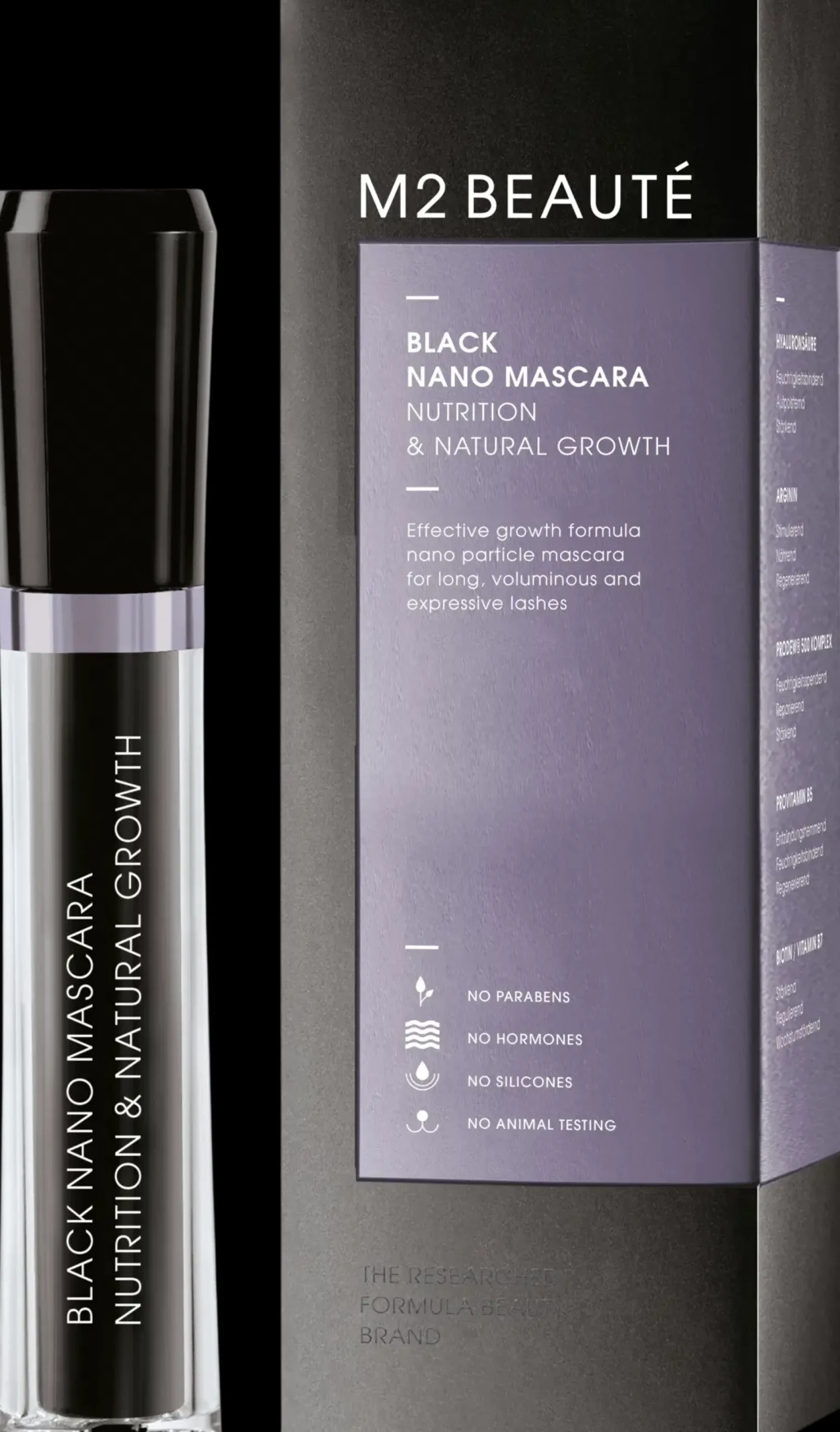 M2BEAUTE Silmämeikit<M2 Beauté Nutrition & Natural Growth Black Nano Mascara 6 ml
