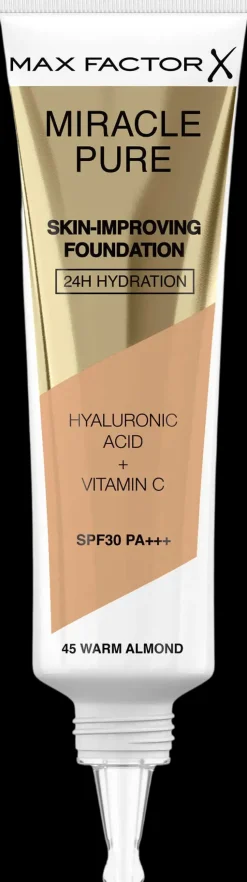 Max Factor Kasvomeikit<Miracle Pure Foundation 30 ml 45 Warm Almond