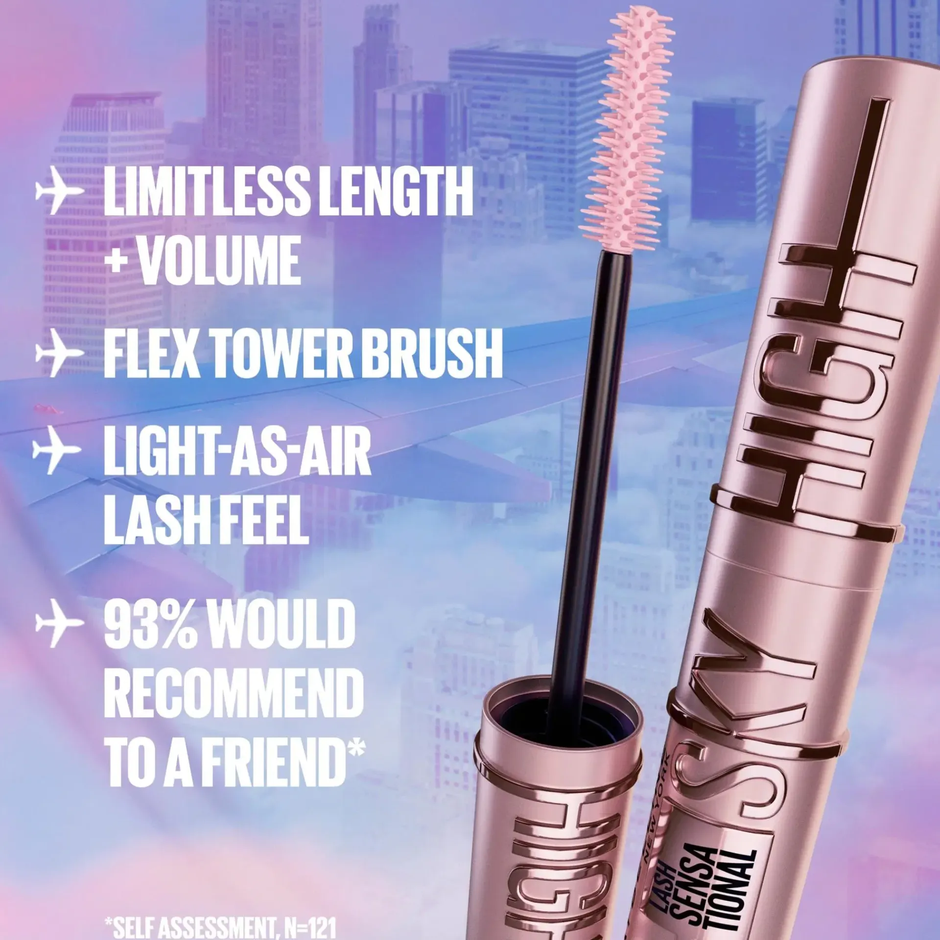 Maybelline Silmämeikit<New York Lash Sensational Sky High Burgundy Haze maskara 7,2ml