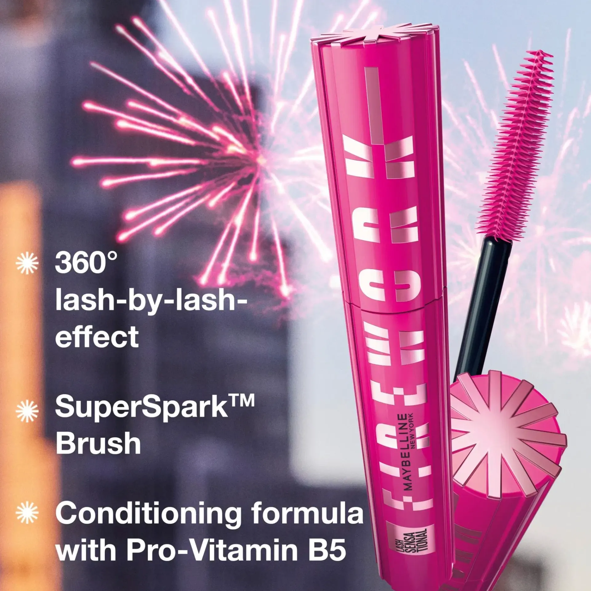 Maybelline Silmämeikit<New York Lash Sensational Firework Waterproof Very Black maskara 10ml