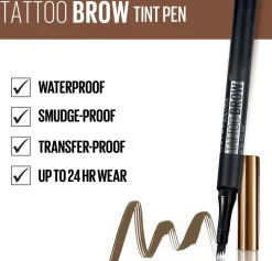 Maybelline Silmämeikit<New York Tattoo Brow Micropen Tint 120 Medium brown -kulmakynä 1ml