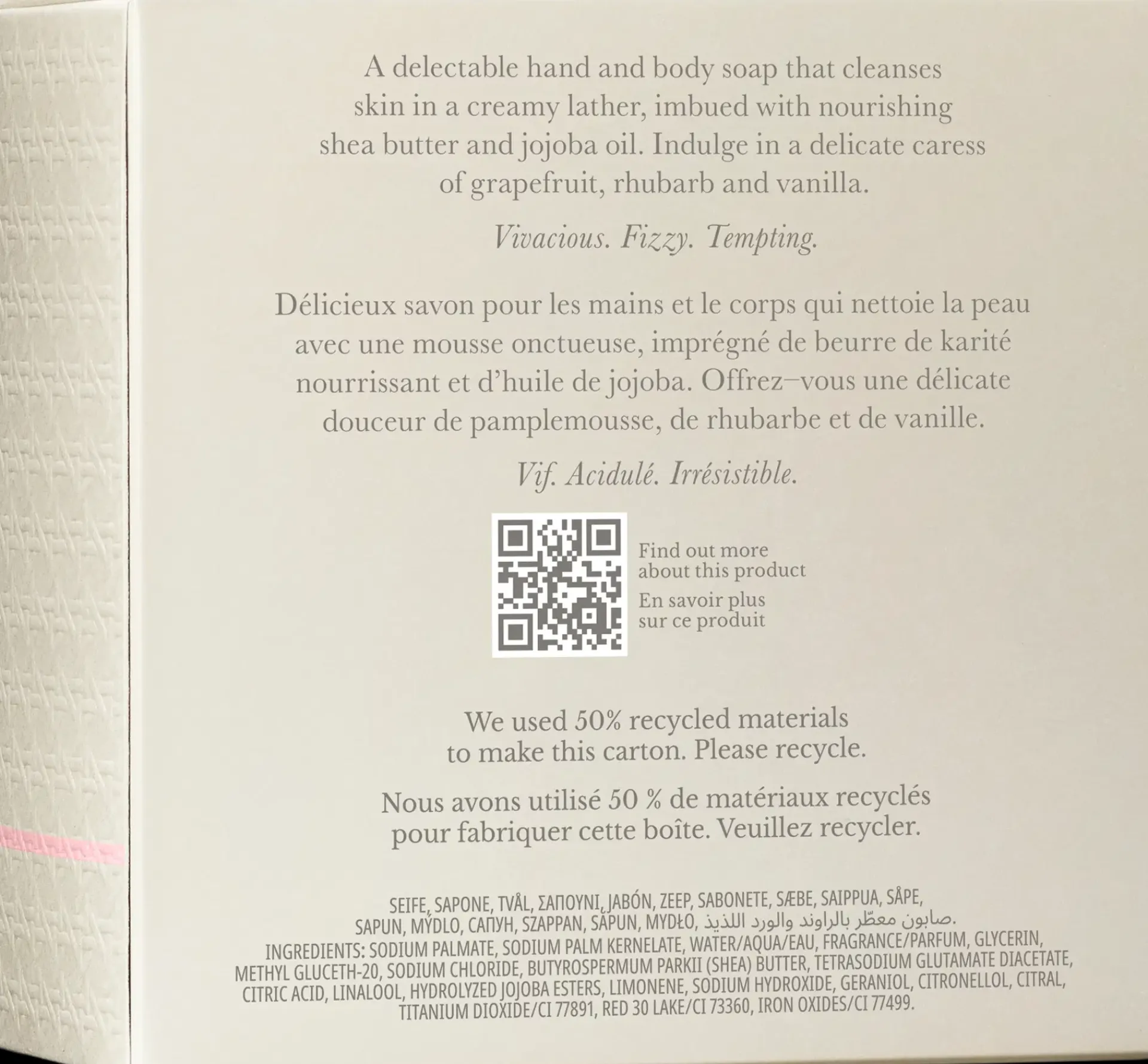 Molton Brown Vartalonhoito<Delicious Rhubarb & Rose Perfumed Soap tuoksusaippua 150g