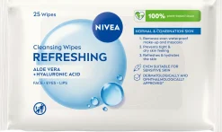 NIVEA Kasvojenhoito<25 kpl Daily Essentials Refreshing Cleansing Wipes puhdistusliinat normaalille iholle