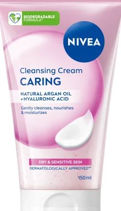 NIVEA Kasvojenhoito<150ml Caring Cleansing Cream -puhdistusvoide