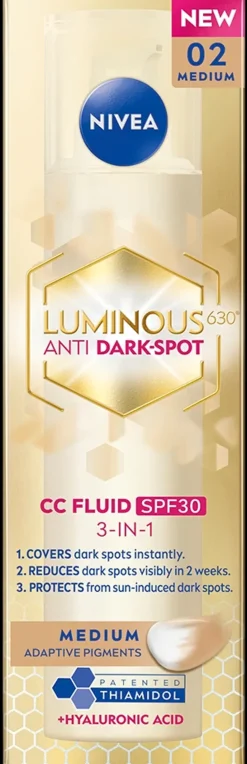 NIVEA Kasvojenhoito<40ml Luminous630 Anti Dark-Spot CC Fluid Medium SK30 - sävyttävä päivävoide