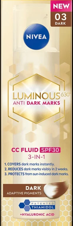NIVEA Kasvojenhoito<40ml Luminous630 Anti Dark Marks CC Fluid Dark SK30 - sävyttävä päivävoide