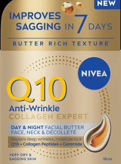NIVEA Kasvojenhoito<50ml Q10 Anti-Wrinkle Collagen Expert Day & Night Facial Butter -kasvovoi