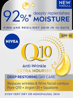 NIVEA Kasvojenhoito<50ml Q10 Anti-Wrinkle Extra Nourish Deep Restoring Day Cream SK15 -päivävoide
