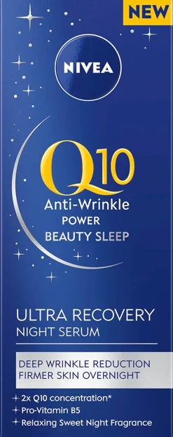 NIVEA Kasvojenhoito<30ml Q10 Anti-Wrinkle Power Ultra Recovery Night Serum -yöseerumi
